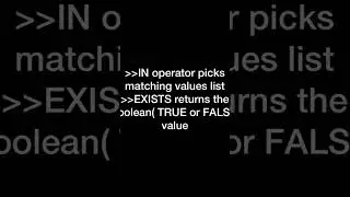 IN vs EXISTS #operators #sql #bigdata #mysql #interviewquestions #frequentlyaskedquestion #sqlquerie