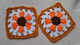 Hermoso cuadrado o granny en forma de flor tejido paso a paso