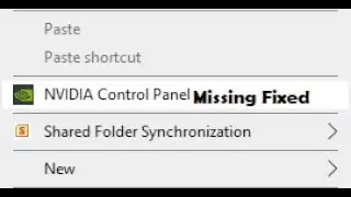 Nvdia Control Panel is Missing Fixed 2020