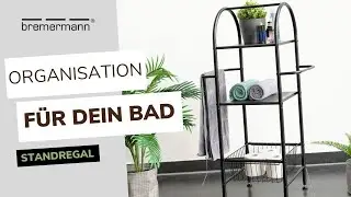 Bad-Standregal aus Metall, 2in1, 3 Etagen, 2 Handtuchstangen | bremermann