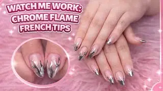 Watch Me Work: Chrome Flame French Tips 🔥