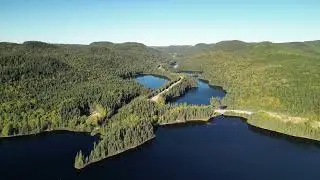 September motorcycle trip scenic stop along the way in northern Quebec Canada