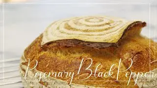Overnight Sourdough Bread with Rosemary & Black Pepper (천연발효 허브빵)🌼 ASMR baking