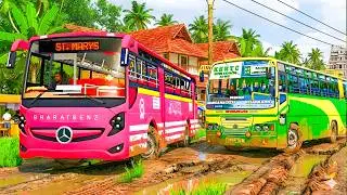 KSRTC BUS RACE WITH PRIVATE BUS ON DANGEROUS ROADS IN INDIA 🔥😮ETS2 GAMEPLAY