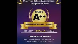 NAAC Accredited CGPA  of 3.67 | Grade A++ | St Aloysius College (Autonomous), Mangaluru