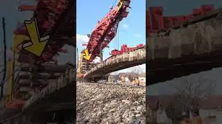 Heavy rail machine - Lifting and removing old rails. #rail #railway #heavymachinery #renovation