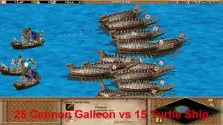 Age of Empires 2 - Cannon Galleon vs Turtle Ship