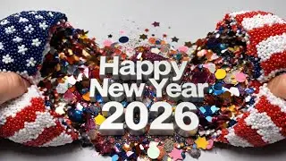 Happy New Year 2026 Around the World 🌍 | ASMR Slime Sphere Celebration | Flags + Confetti Explosion