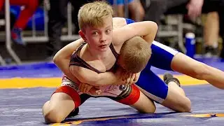 U13 Lukas Juutinen (FIN) vs Rihard Prous (EST) 35kg. Greco-roman boys youth wrestling. B-cam-man