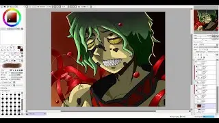 Gyutaro Drawing in 4 Hours | Paint Tool Sai SpeedPaint