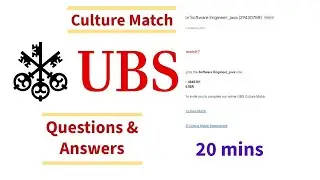 USB Exam || UBS Culture Match Assessment || Graduate Trainee – Technology Role