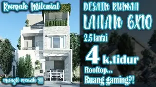 Rumah lahan 6x10 dengan 4 kamar tidur 2,5 lantai