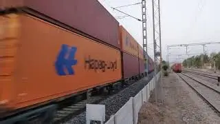 90kmph Double Stack Train on Western DFC powered by WDG 6G