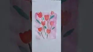 Simple lily painting with Watercolor #drawing #artforbeginners #art #watercolor