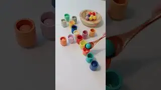 ✨️💥ASMR Marble -  Colorful Wooden Balls Sounds Video #shorts #art #reset