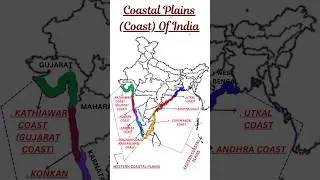 Coastal plains of india | coastline of india | coast of india in map #shorts |@FlashEducation-q6c