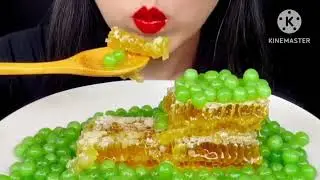 Honeycomb Plus Topioca Pearls ASMR.#asmr #youtube