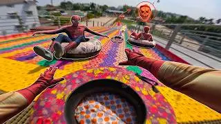 What If 4 Spider-Man Bros Meet Worker Serbian In Abandoned Park ( POV Exploration )