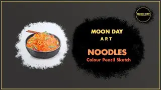 Noodles Sketch | sketch video  | food | color pencil | moon day entertainment | realistic drawing