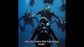 A TEAM OF FOUR SCUBA DIVERS EXPLORES THE UNDER WATER 