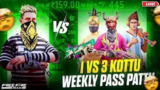 Free Fire Live Giveaway Telugu | 1v3 Kottu Weekly Membership Pattu | With Furious