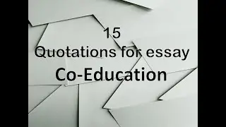 Quotes about Co-education for essay writing || Hafsa Mehreen