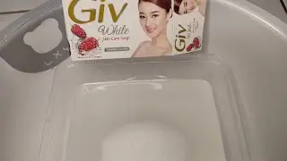 ASMR Soap🧼 Soaked and Lathering Giv White Skin Care Soap Mulberry & Collagen with Sponge🧽