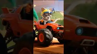 Symba&rsquo;s Red Monster Truck 🛻🔥 | Fast Rides & Big Tricks #cartooncat #monstertruck #car #cat #fun