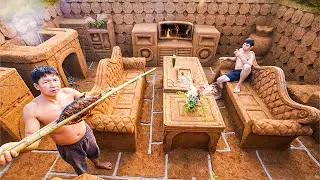 30 Days Building Modern Underground Secret King Room With Swimming Pool In Underground House