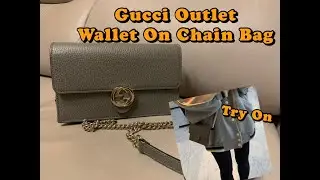 Gucci outlet gray wallet on chain bag woc try on ｜gucci interlocking bag 510314 （With subtitles）