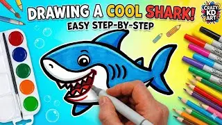 DRAWING A COOL SHARK 🦈🦈| Easy Step-By-Step... #art #drawing #kids #trending
