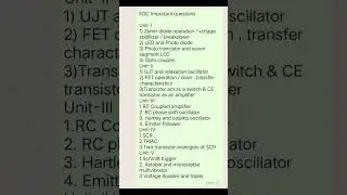 EDC Important questions | Electronic Devices and circuits important question #edc #diploma #exams