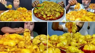 Eating Oily mutton fat Curry spicy mutton curry with super basmati rice eating show 