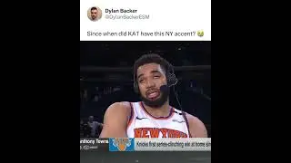 KAT must&rsquo;ve been hanging around Robert De Niro 😭 #knicks #funny