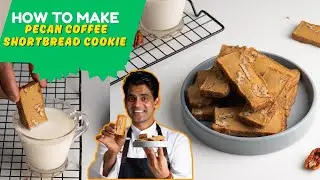 Easy Eggless Coffee Cookie Recipe - Easy Pecan coffee Short Bread Cookies I Biscuit at home 