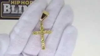 Canary 4MM Diameter Stone Bling Bling Cross WOW MUST SEE