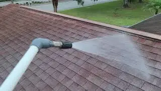 Non pressure shingle roof cleaning soft wash