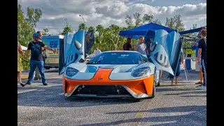The Ford GT 68 Heritage Edition with famous Gulf livery Driving to Cars & Coffee Key Biscayne