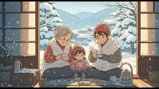 Cozy Snowfall Morning in a Mountain Village | Ghibli-Style ASMR Winter Comfort