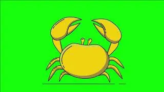 Yellow Crab Animated | Green Screen | Elements | Free Download