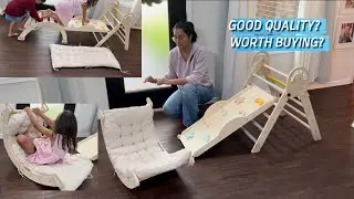 Pikler Triangle Set, Baby Climbing Playset Toys Indoor