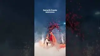 Varmala Concept With Rose Petal Shower , Cold Fire , Fogg machines