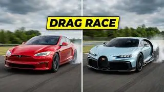 Bugatti Chiron vs Tesla Plaid vs Dodge Demon 170 vs Ferrari SF90 | Ultimate Drag Race 4K