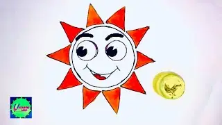 How to draw a Sun | Step-by-step sun drawing | poster color