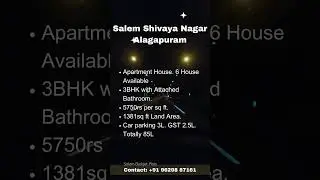 Alagapuram Apartment For Sale I Sq Ft Rate I 6 Houses Available I Please Contact 9629887161