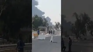 Smoke rises from oilfield in Iraq following pipeline fire