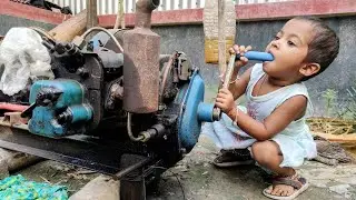 #wow Diesel ingine start vs Afghanistan power tiller state full process by village machines 