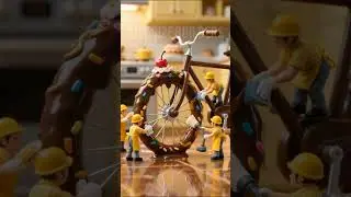 &ldquo;Tiny Workers Clean and Decorate a Giant Chocolate Bicycle! 🍫🚲 | Bite Size Builders&rdquo;