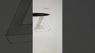 3d optical illusion 📐| Easy drawing 🔥| Impossible triangle