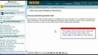 Cari.net -Managing your skeleton Directory In WHM